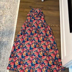Aura Floral Maxi Dress - Blue and Pink